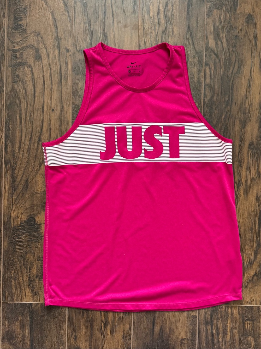 Nike Dri Fit Size Medium Hot Pink With White Logo Tank Top